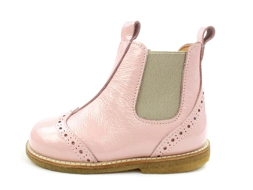 Angulus rosa/beige støvlette med hulmønster